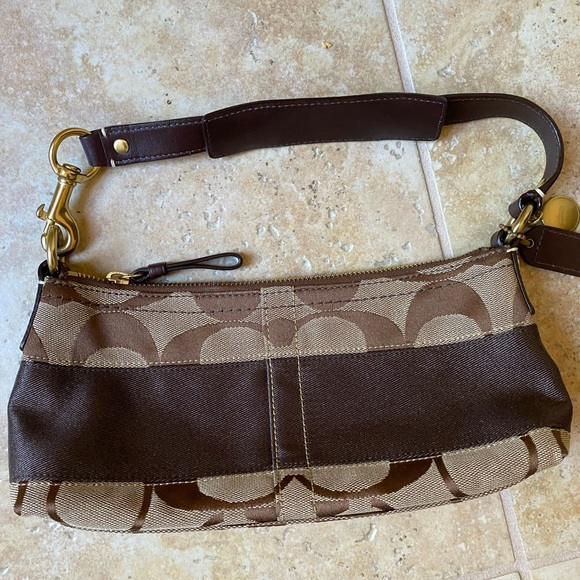 Coach Bags Coach Purse Brown Leather And Fabric Poshmark